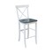 International Concepts X-back BarHeight Stool, 30" Seat Height, White/Heather Gray S05-6133 - alternate 4